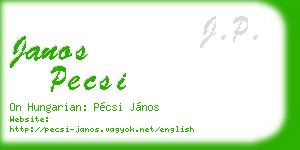 janos pecsi business card