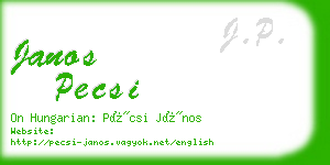 janos pecsi business card